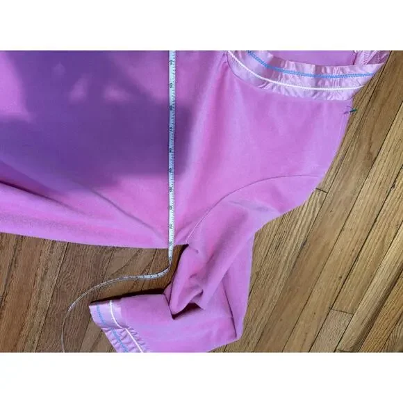 Vanity Fair Long PINK White Blue Applique robe House Zip Large pockets vintage - Picture 11 of 14